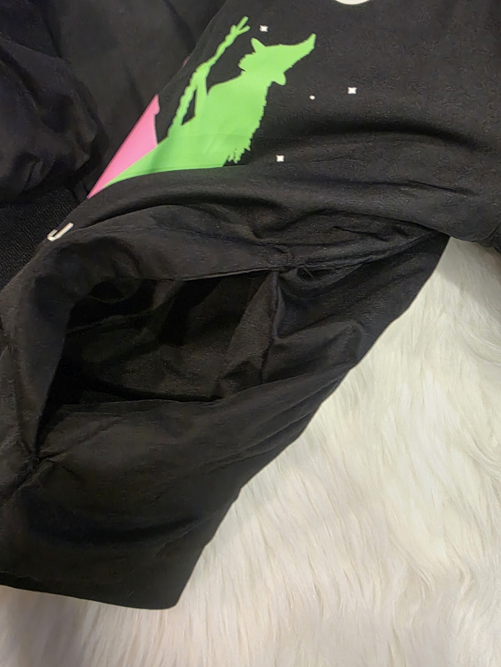 Wicked Wickedly Beautiful Bomber Jacket Graphic Black & Pink 6-6x - Picture 5 of 5